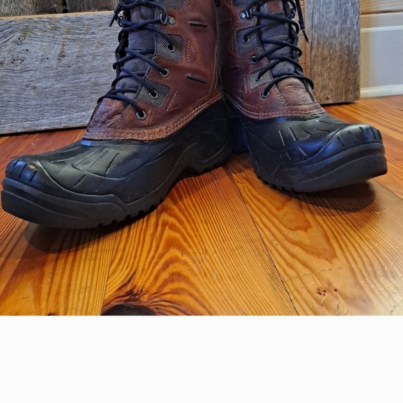Sorel Men\'s Avalanche Black Brown Leather 10.5 Insulated Water Proof Boots